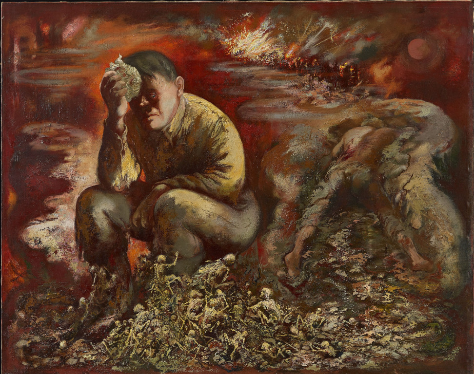 George Grosz, Cain, or Hitler in Hell 1944, Öl auf Leinwand, 99 x 124,5 cm, Stiftung Deutsches Historisches Museum Berlin, bpk-Fotoarchiv © Estate of George Grosz, Princeton, N.J. / VG Bild-Kunst, Bonn 2026
